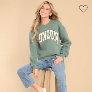 In Every City Sage Sweatshirt worn one time and dry cleaned